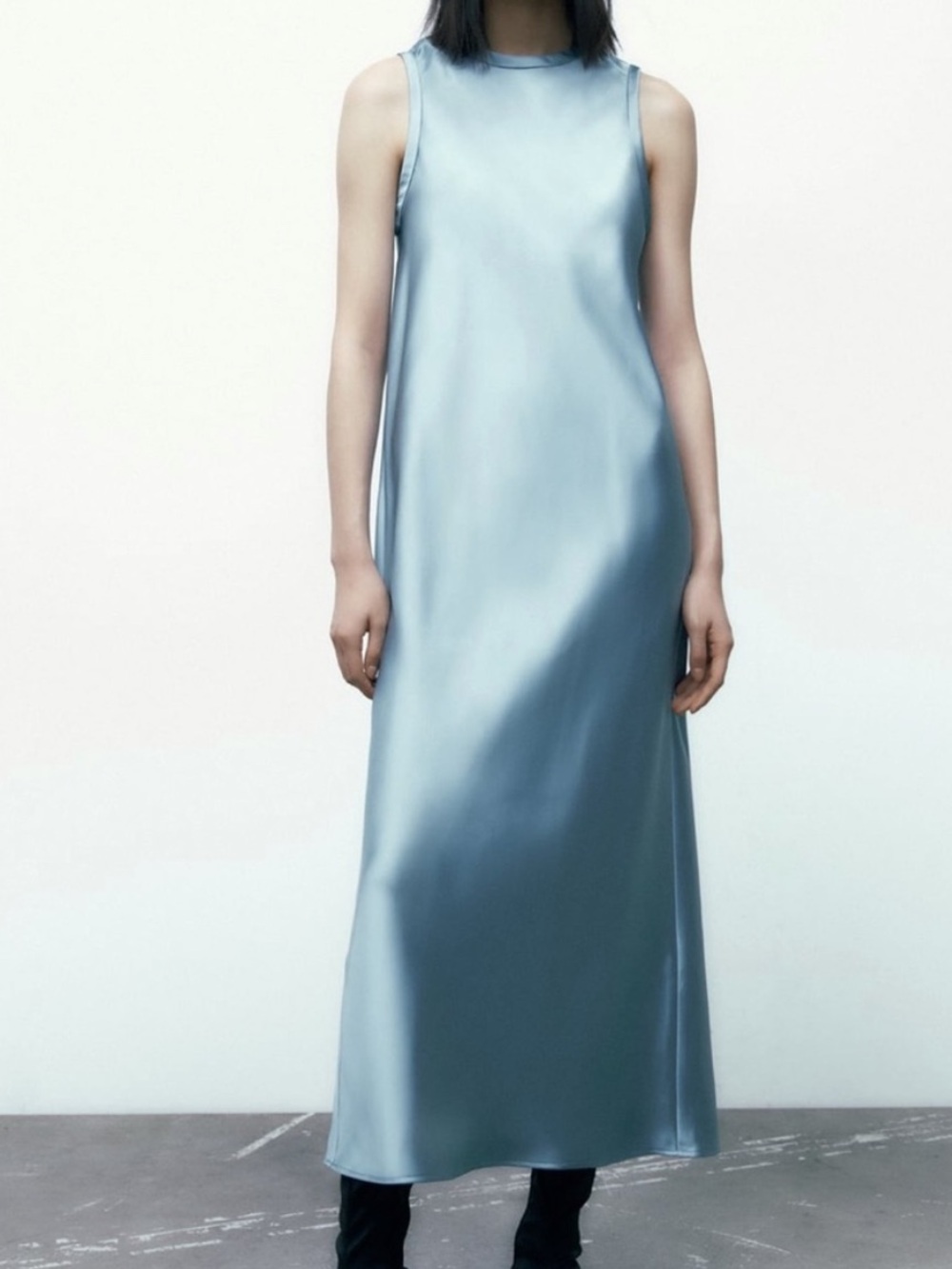 Zara Satin Sleeveless Maxi Dress - Size Small NEW